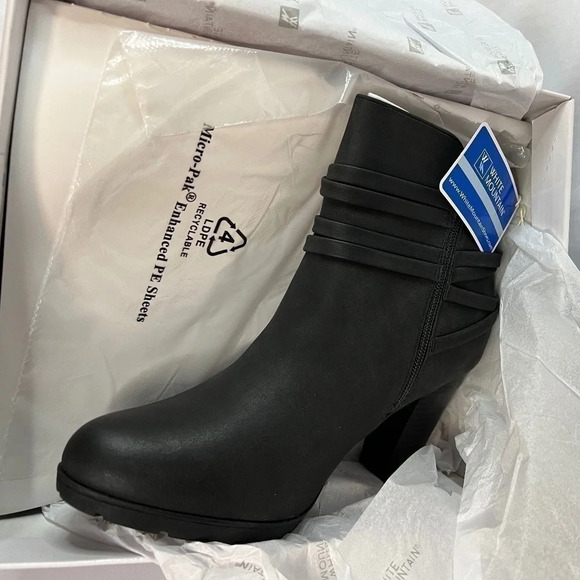 Women’s White Mountain Faux Suede Bootie - 9W - BLACK - NEW in Box - Picture 10 of 11